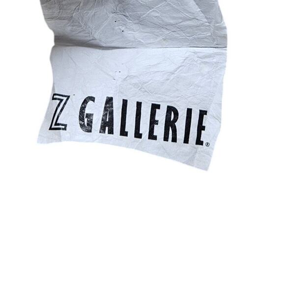 Z Gallerie 22x22 in Yellow Gray Linen Down Feather Filled Throw Pillow Modern - Picture 4 of 4